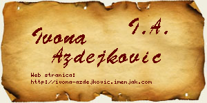 Ivona Azdejković vizit kartica